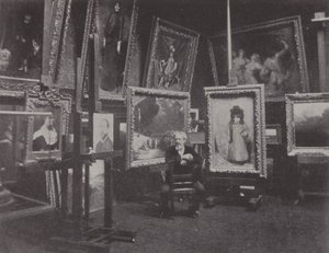 Ranskalainen taidemaalari Carolus-Duran studiossaan (m/w kuva) tekijältä (after) French Photographer