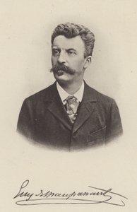 Guy de Maupassant, ranskalainen novellisti ja romaanikirjailija (s/w-kuva). tekijältä (after) French Photographer