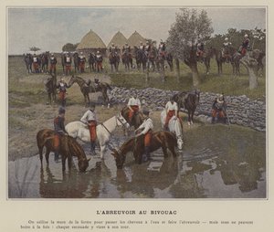 Kastelupaikka Bivouacissa (värillinen kuva) tekijältä (after) French Photographer