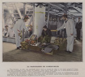 Syötävä myyjä (värillinen kuva) tekijältä (after) French Photographer