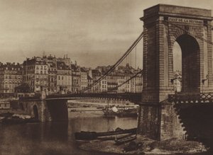 Pont Louis-Philippe, uudistuksen silta vuoden 1848 vallankumouksen aikana (b/w kuva) tekijältä (after) French Photographer