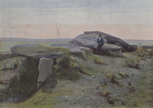 Mane-Lud-dolmen, Locmariaquer (värillinen kuva) tekijältä (after) French Photographer