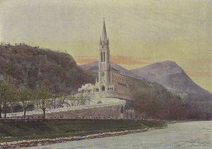 Lourdes, Basilika (värillinen kuva) tekijältä (after) French Photographer