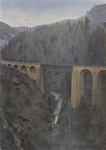 Liorantin rautatiesilta (värillinen kuva) tekijältä (after) French Photographer