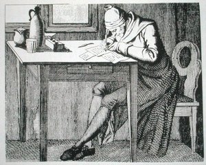 Gaspard Lavater (1741-1801) tutkimuksessaan, kopio kuvituksesta "L