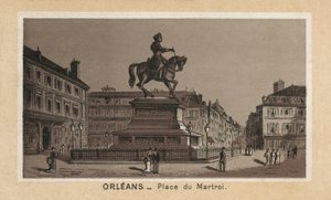 Orleans: Place du Martroi (litografia) tekijältä (after) French School