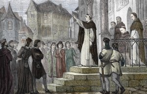 Albert Suuren (1193/1206-1280) edustus opettajana Pariisissa, Pariisin yliopistossa, ensimmäisessä dominikaaniluostarissa Rue Saint Jacquesilla (College des Jacobins) Gueric de Saint-Quentinin alaisuudessa) 1241-1245 ( Albertin muotokuva tekijältä (after) French School