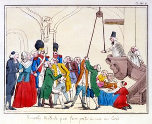 Ranskan kolme ritarikuntaa Aix en Provencen kaupungintalossa säilytettävän maalauksen mukaan. Pilapiirros kolmen järjestyksen eriarvoisuudesta vuoden 1789 vallankumouksen jälkeen.