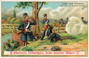 Juomalaulu ennen taistelua (chromolitho) tekijältä (after) German School