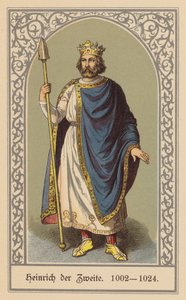 Henrik II, Pyhän saksalais-roomalaisen keisari (värilitografia) tekijältä (after) German School