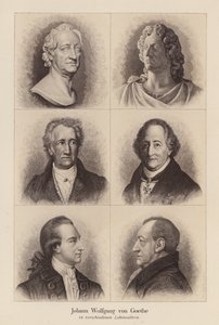 Johann Wolfgang von Goethe, saksalainen runoilija ja näytelmäkirjailija (litografia) tekijältä (after) German School