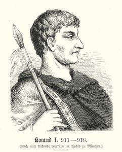 Konrad I, 881-918 (kaiverrus). tekijältä (after) German School