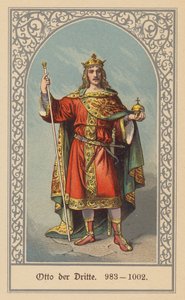 Otto III, Saksan ja Italian kuningas ja Pyhän saksalais-roomalaisen keisari (värilitografia) tekijältä (after) German School