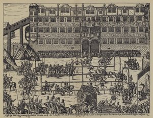 Turnaus Brandenburgin vaaliruhtinas Johanneksen pojan Sigismundin ristiäisten kunniaksi Collnin linnassa tekijältä (after) German School
