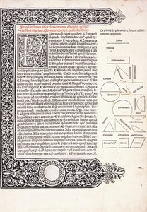 Sivu Eukleideen "Elementa Geometricasta" käännettynä latinaksi tekijältä (after) Greek School