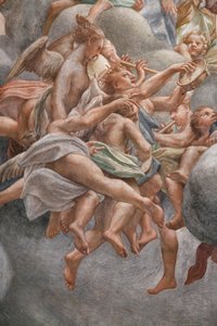 Kulmat soittavat soittimia, , yksityiskohta numerosta 3660852 tekijältä (c.1489 1534) Correggio