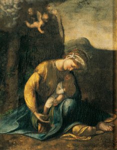 Mustalaistyttö, Antonio Allegri, joka tunnetaan nimellä Correggio (1489-n. 1534), öljy puulle, 49x37 cm