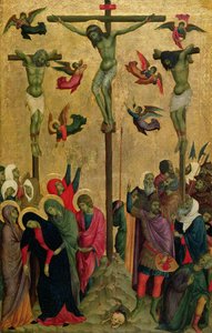 Ristiinnaulitseminen, n. 1315-30 (tempera paneelissa) tekijältä (school of) Duccio di Buoninsegna