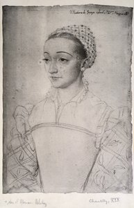 Marguerite de France (1523-74) (kynä paperilla) tekijältä (studio of) Clouet
