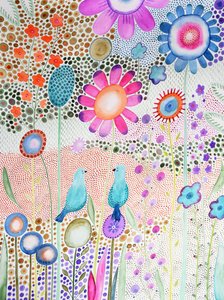 Kaksi pientä lintua tekijältä Marys Watercolors
