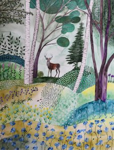 Kevät metsässä tekijältä Marys Watercolors