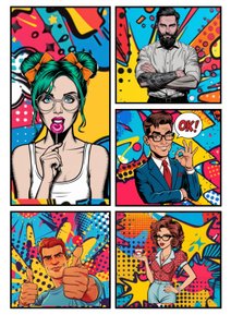 Popart-sarjakuva "OK"