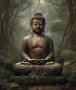Henkinen buddhalainen sisustus, rauhallinen meditaatio, seinätaidetulosteita pyynnöstä tekijältä F. Abderrahim