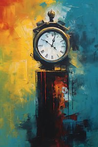 Abstrakti Clock Tower öljymaalaus, canvas art tulostaa, moderni seinä sisustus ideoita tekijältä F. Abderrahim