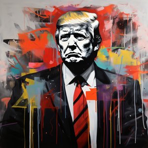 Donald Trump graffiti  katutaide piirustus, online, juliste tulostaa laatua tekijältä F. Abderrahim