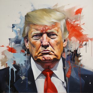 Donald Trump Pop Art Canvas Print, kehystetty Wood, Moderni Canvas Wall art tekijältä F. Abderrahim