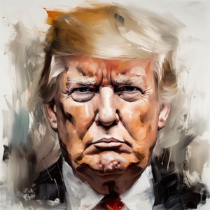 Donald Trump muotokuva maalaus myytävänä, kehystetty seinä Decor tekijältä F. Abderrahim