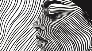 Minimalistinen Single Line Style, naisen kasvot, seinäkoriste | print on demand tekijältä F. Abderrahim