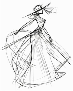 Minimalistinen yhden rivin luonnos AAPI Fashion Design, seinätaide | print on demand tekijältä F. Abderrahim