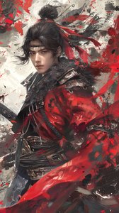 samurai graffiti villi tyyli, seinäkoriste huoneeseen | print on demand tekijältä F. Abderrahim