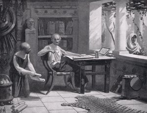 Xenophon sanelemassa historiaansa, kuvitus "Hutchinsonin kansakuntien historiasta", 1915