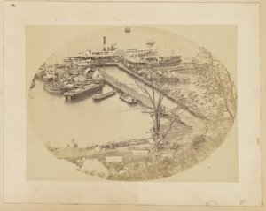 [Lower Wharf, Belle Plain, USMRR Construction Corps.] [16. toukokuuta 1864].