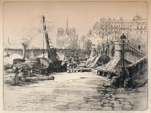 Notre Dame ja Quai de Bethune, 1915 tekijältä AR Kempken