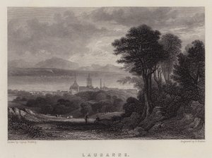 Lausanne (väri litho) tekijältä A.V. Copley (after) Fielding