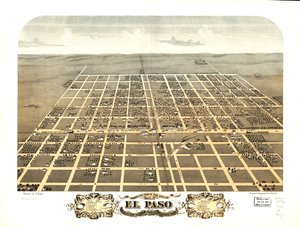 El Pason kaupunki lintuperspektiivistä, Woodford County, Illinois 1869. LOC 73693355