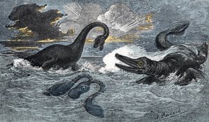 Plesiosaurus ja ikthyosaurus alajurakaudelta