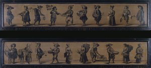 Les Cris de Paris, 1634 (öljy puulle). tekijältä A. Doy