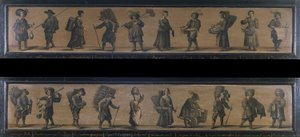 Les Cris de Paris, 1634 (öljy puulle). tekijältä A. Doy