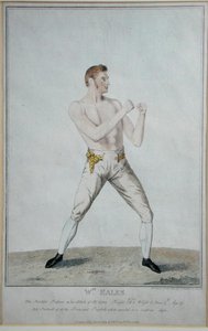 Wm. Eales, itsepuolustusasenteessa oleva tieteellinen professori, julkaistu 1819 (etsaus) tekijältä A. Easton