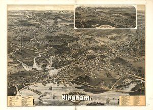 Hinghamin kaupunki, Plymouth County, Mass. 1885. tekijältä A. F.; Geo. H. Walker and Co. Poole