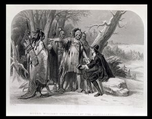 Roger Williams suojattu Narragansettsilta, 1636, 
