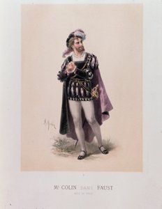 Monsieur Colin en el paper de Faust, òpera de Charles Gounod (litografia finlandès tekijältä A. Morton