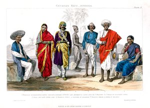 Kaukasialainen rotu, hindut, 1800-1900. tekijältä A. Portier