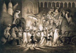 Delhi: Cortege ja Suuren Moghulin seurakunta, pubi. 1858.