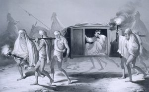 Intialaistyylinen lepotuoli Punjabissa Loudianan ja Amritsarin välissä, 1859.