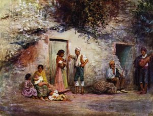 Granada, mustalaiset luoliensa ovella (väri litho)